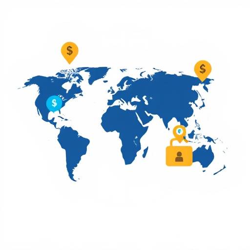 Global Payments icon: a world map with payment icons.