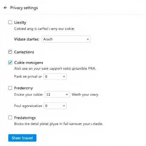 Image of a privacy settings panel and cookie management options